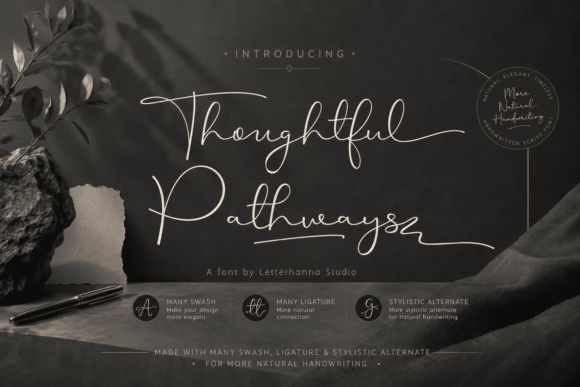 Thoughtful Pathways: A Handwritten Typeface for Editorial Design